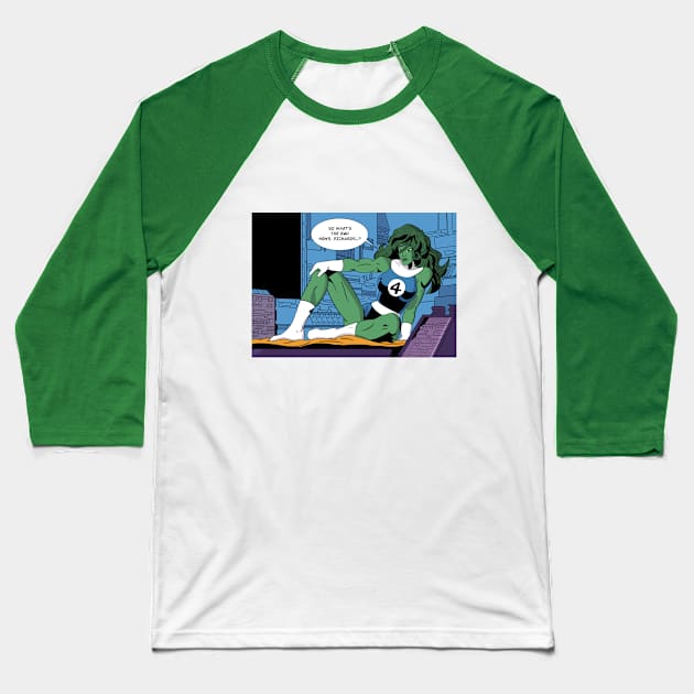 She-Hulk Fatastic Four. Baseball T-Shirt by Eternal Oak Store's